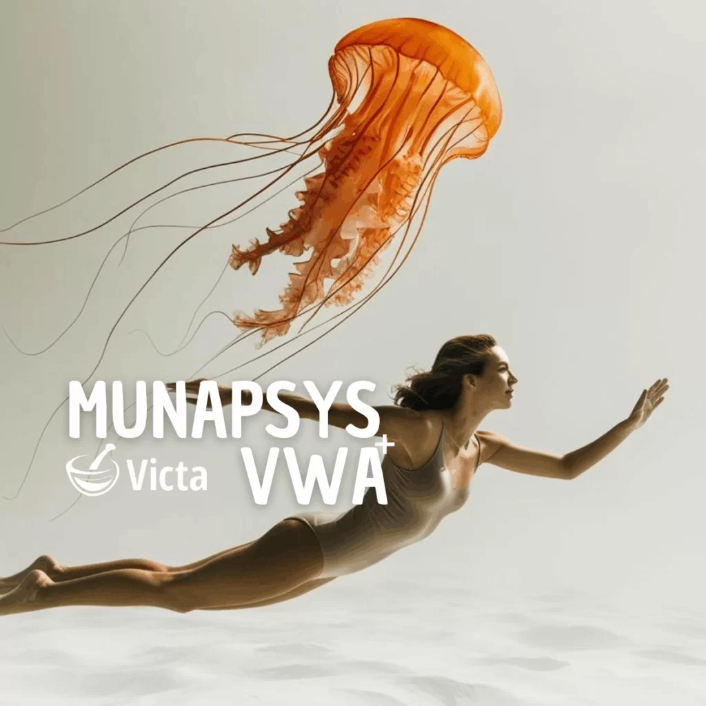 V/WA e Munapsys atuam juntos na comunicação neuromuscular: o primeiro regula as sinapses e o segundo inibe neurotransmissores, intensificando o relaxamento das rugas e prolongando os resultados antienvelhecimento.